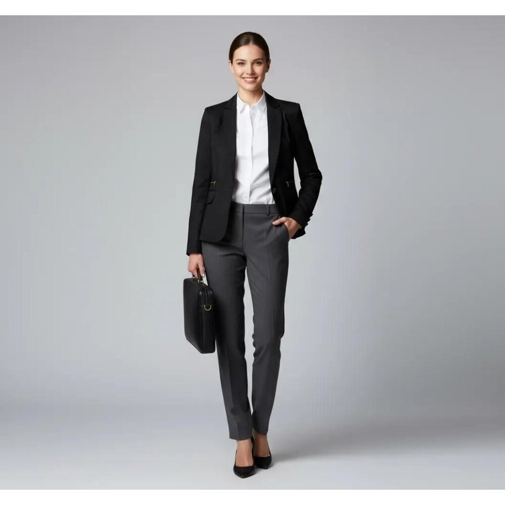 Butik Dayi Women's Black Notch Lapel Single Button Suit Blazer Coat Size‎ 8